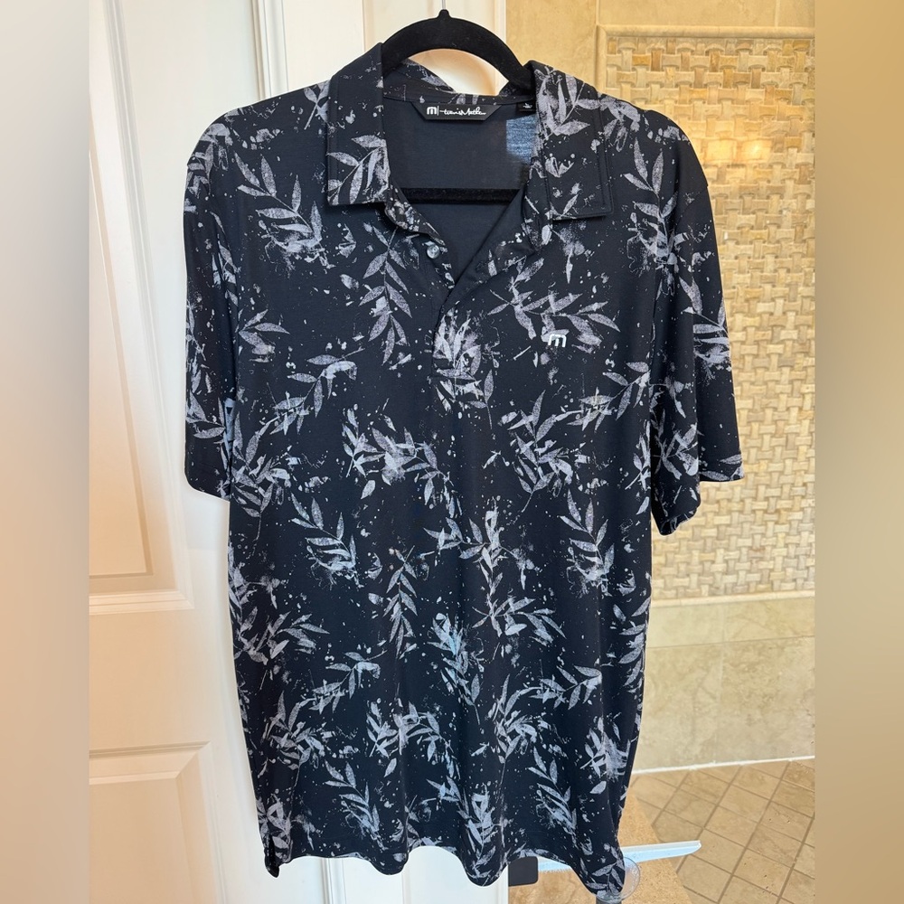 Travis Mathew Black Leaf Polo